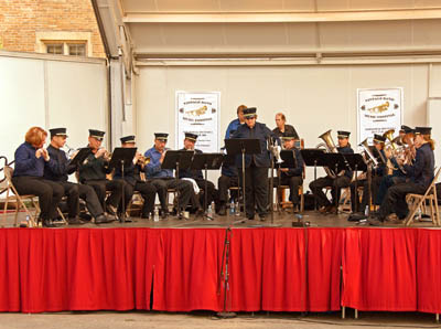 Newberry's Victorian Cornet Band performs in downtown Northfield  (Photo courtesy of David Perez)